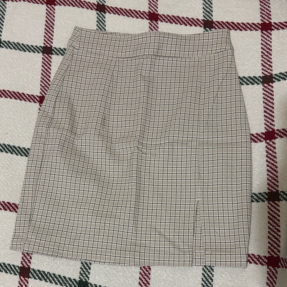 Garage Gray Checkered Pencil Skirt